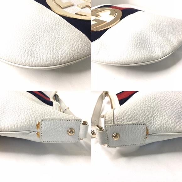 Authentic Gucci white leather hobo shoulde… - Picture 10 of 16